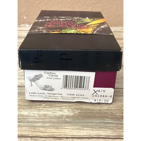 Just The Right Shoe Raine Carlton Cards Lady Luck Tangerine 2005 #25253 NEW - Picture 13 of 14